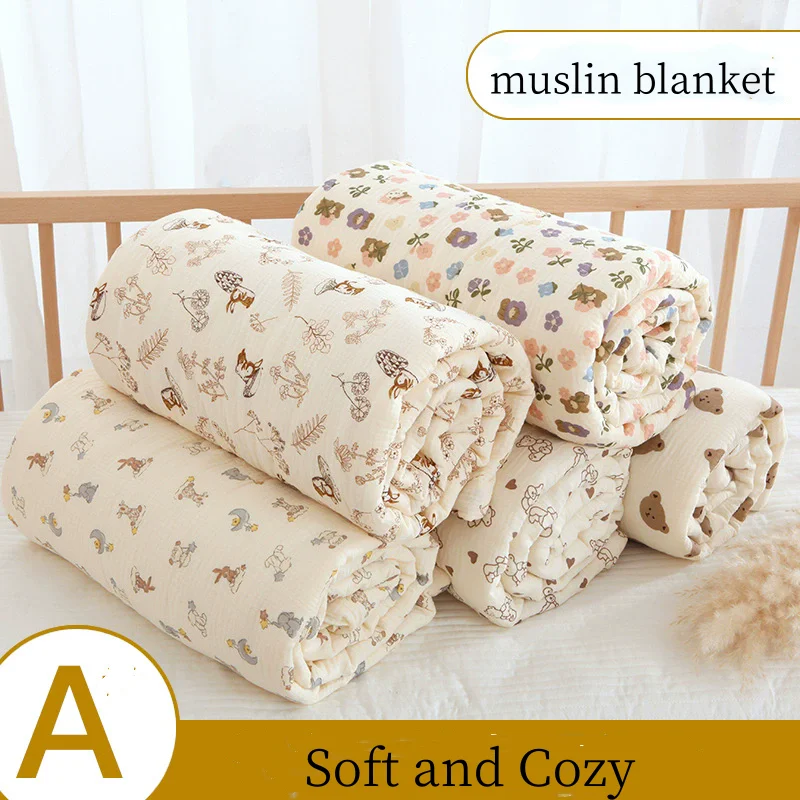 

Baby Blanket Newborn Muslin Swaddle Blankets For Boys Girls Thick Soft Baby Receiving Blanket For Bed Crib Toddler Kids Blanket