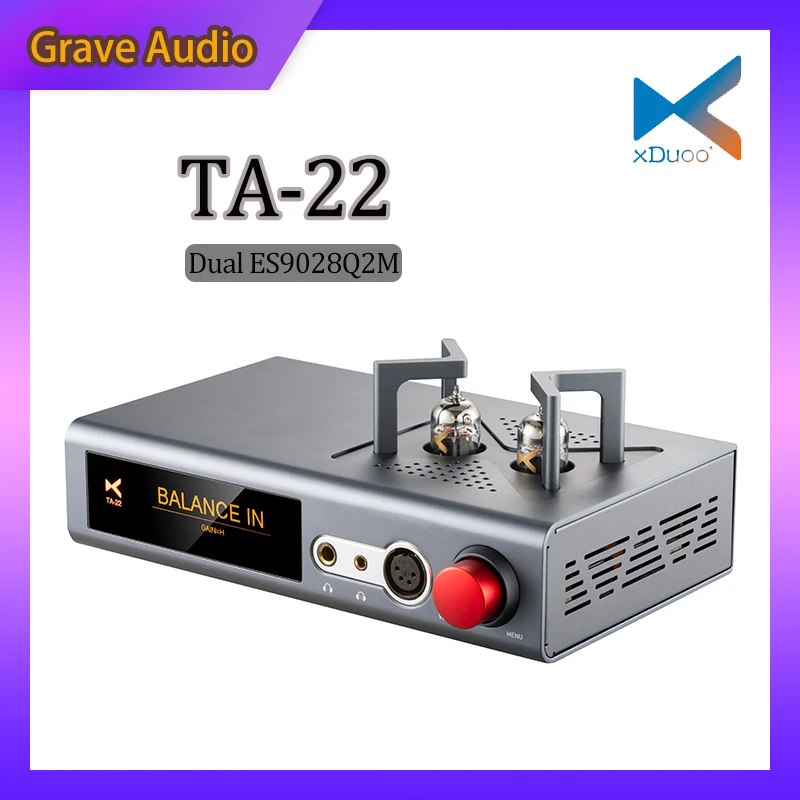 xDuoo TA-22 Tube Headphone Amplifi  MQA Decoder Dual ES9028Q2M DAC Balnced Pre-AMP Bluetooth 5.1 Support TA22