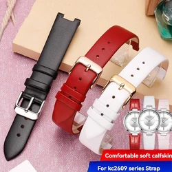 For Kenneth cole watch strap kc2609 kc2649 kc2647 kc2676 Notch Cowhide watchband women Whtie Red KC Bracelet 18mm with Tools