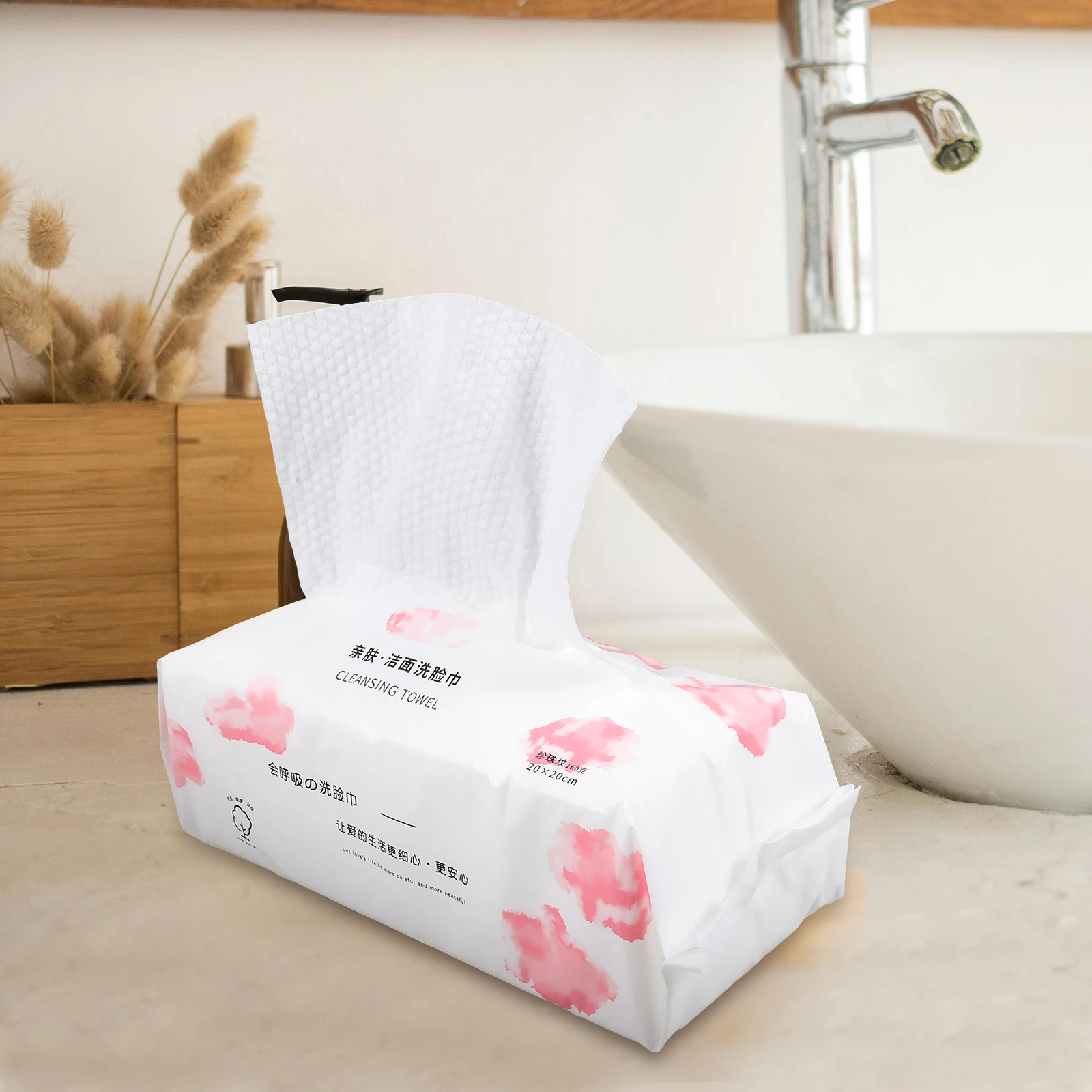 

Cotton Facial Soft Wet Dry Facial Towel Disposable Wet Dry Use Hand Cleaning Red Makeup Remover Nail Polish Personal Care