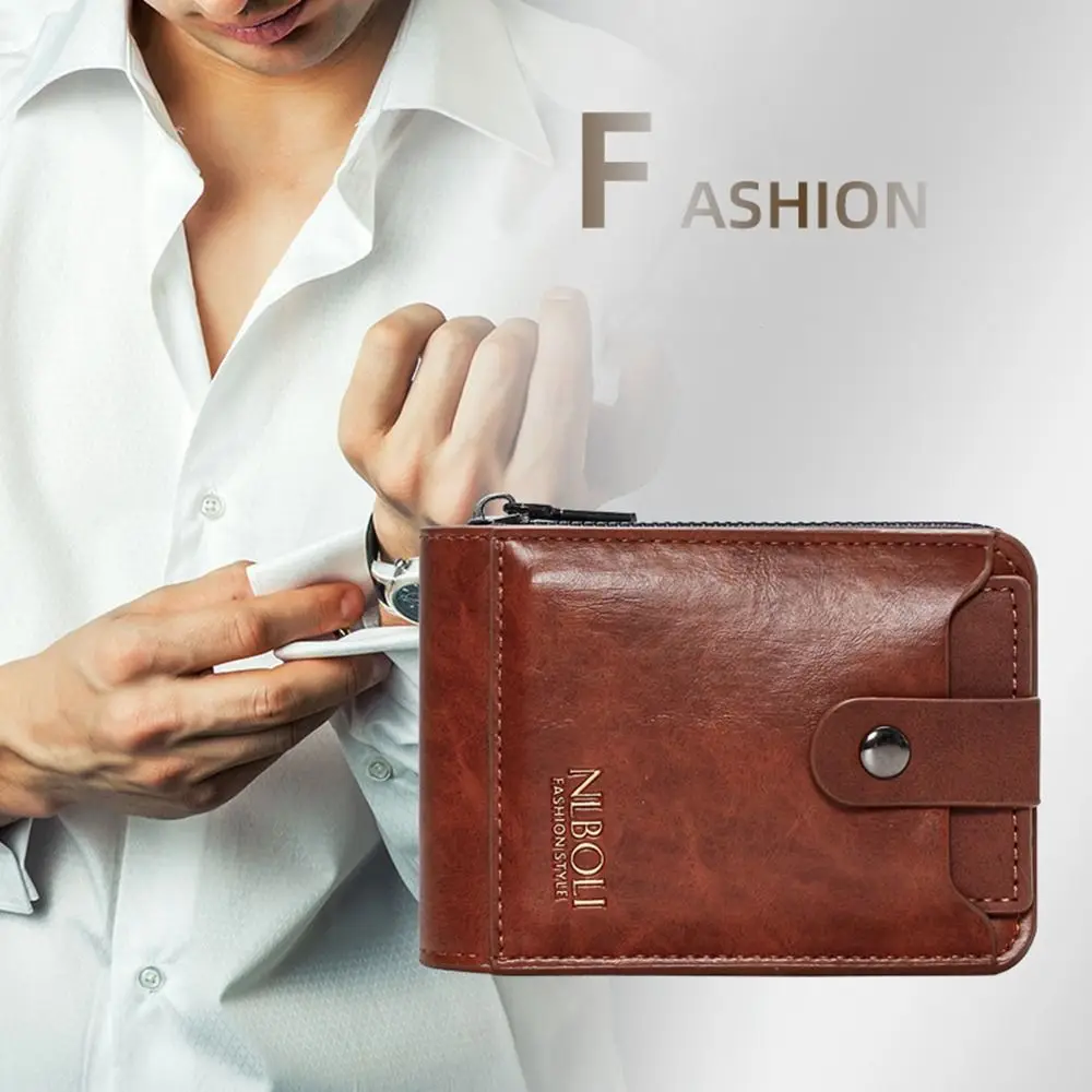 

Large Capacity Solid Color Card Bag Zipper Multi-card Slot Business Card Bag Card Pocket Korean Style RFID Male Wallet Shopping