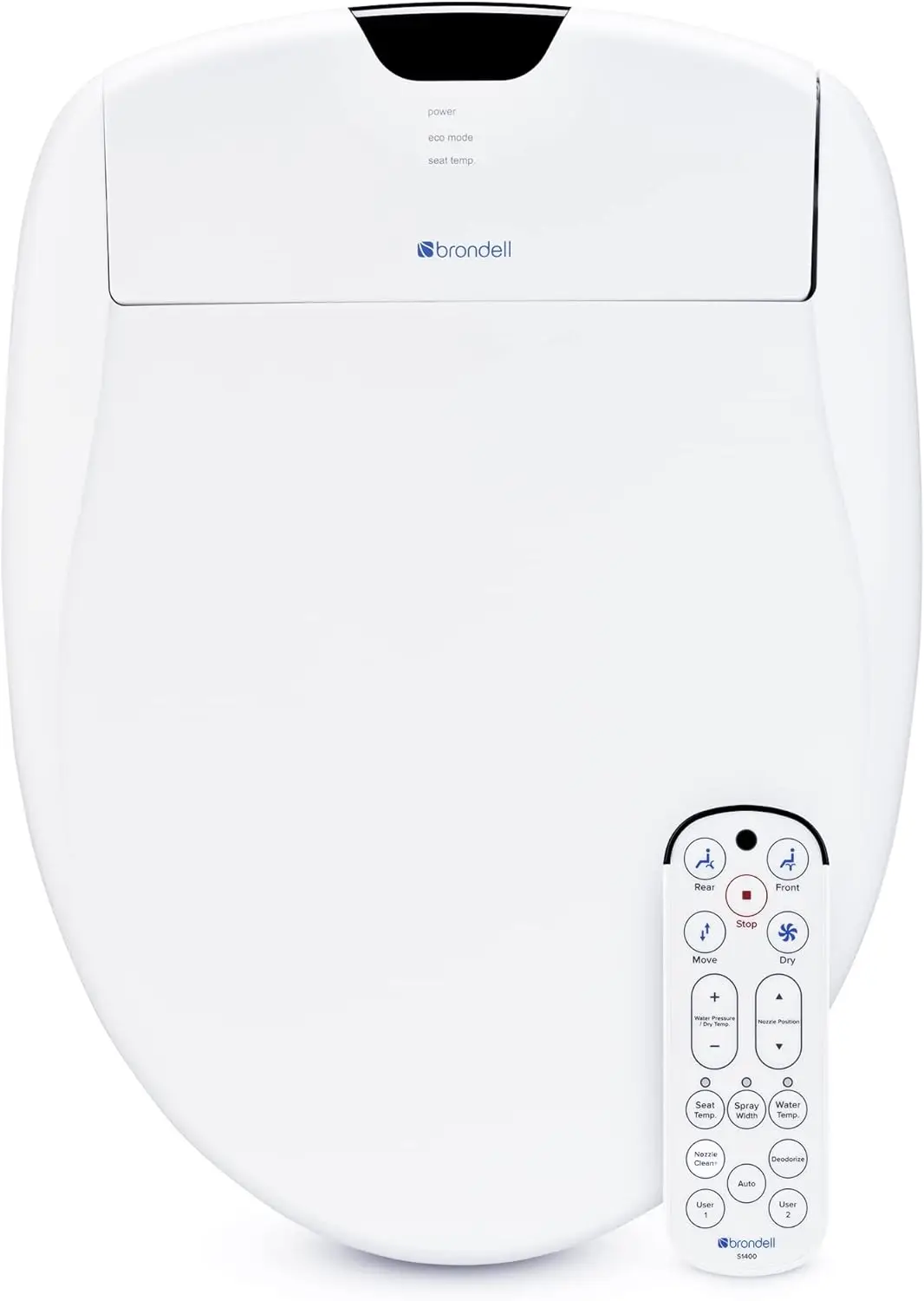 Swash Electric Bidet Toilet Seat With Oscillating Nozzle Warm Air Dryer Night Light Remote Control - Elongated White