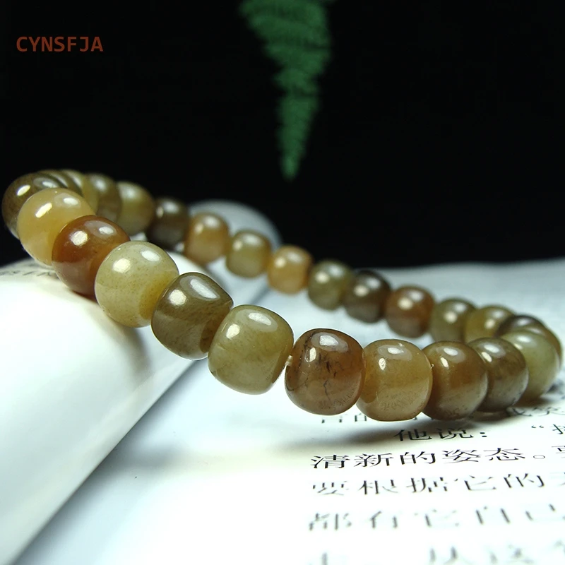 

CYNSFJA New Real Certified Natural Hetian Nephrite Unisex Lucky Amulet Jade Bracelets Colorful Brown High Quality Elegant Gifts