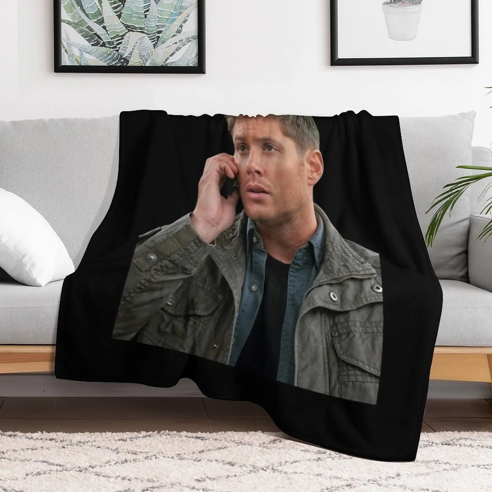 Dean Winchester Candid Throw Blanket Cute Plaid Sofa Throw Blankets