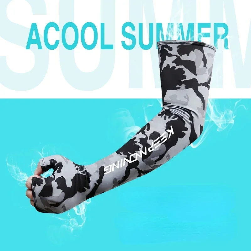 Summer Cool Sports Cycling Sleeves for Men Cuff Outdoor fitness Camouflage Glove Women Arm Sleeves Sun Protection Ice Silk