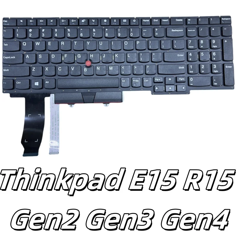 Works with Lenovo Thinkpad E15 R15 Gen2 Gen3 Gen4 US Backlit/No Backlight Pointing Stick Keyboard