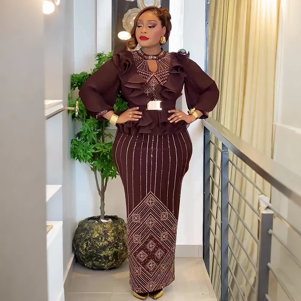 bodycon dress muslim Plus Size African Party Dresses for Women Dashiki Diamond Slit Long Elegant Turkey Wedding Evening Gown Uses) Muslim wedding celebrations rave Bag Chapter 4 Maxi Ajustar:Maternidad