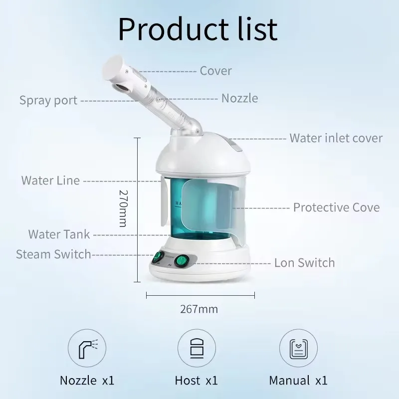 Face Mist Spray Machine Portable Facial Steamer For Face Professional Ionic Facial Steamer