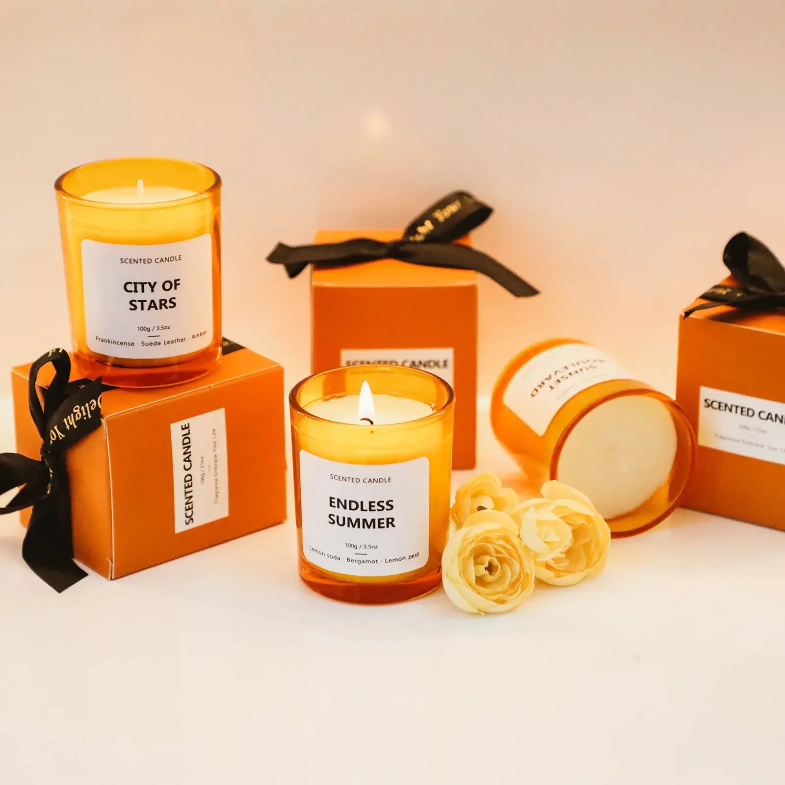 Orange Cup 100g Aromatherapy Candle Premium Atmosphere Gift Box Aromatherapy Wax Soy Wax