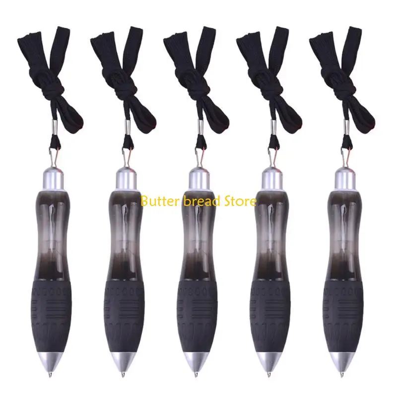 

W89C, 5 шт., шариковая ручка, выдвижные круглые ручки с коротким кликером и набор жирных ручек с ремешком красного, синего,