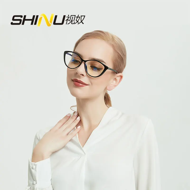 SHINU Color Blind Glasses for Women with Red-Green Blindness Cat eyes full frame eyeglasses color blind sunglasses women