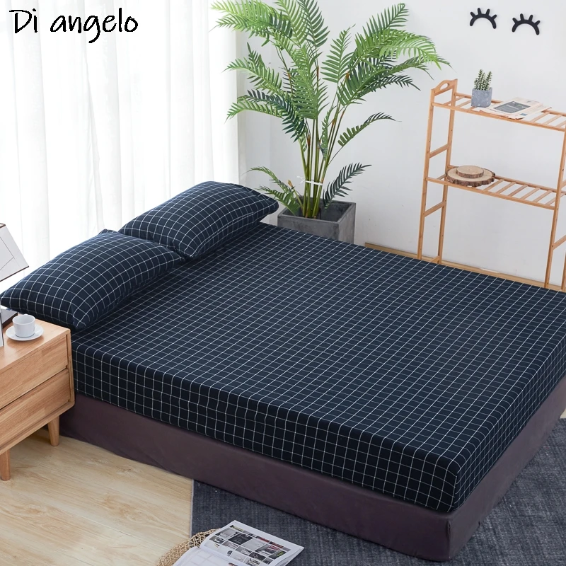 Plaid Printing Bed Linen Mattress Covers, Fitted Sheet Sets, Elastic Pillowcase, Queen, King Size, # s, Hot Selling