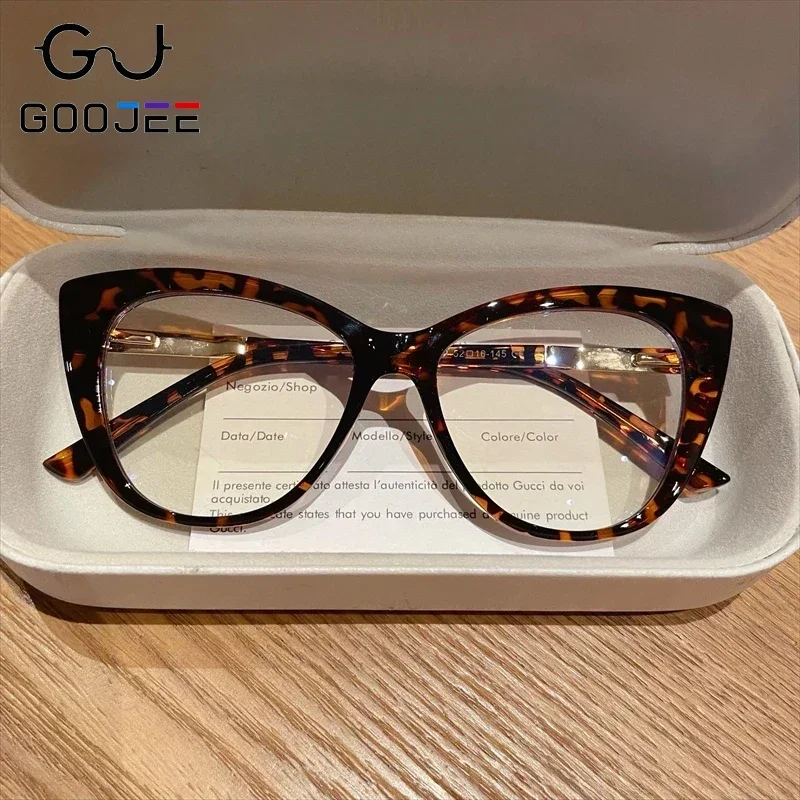 

GOOJEE New Fashion TR90 Anti Blue Light Reading Glasses Women Cat Eye Prescription Glasses Myopia Customize Hyperopia Eyewear
