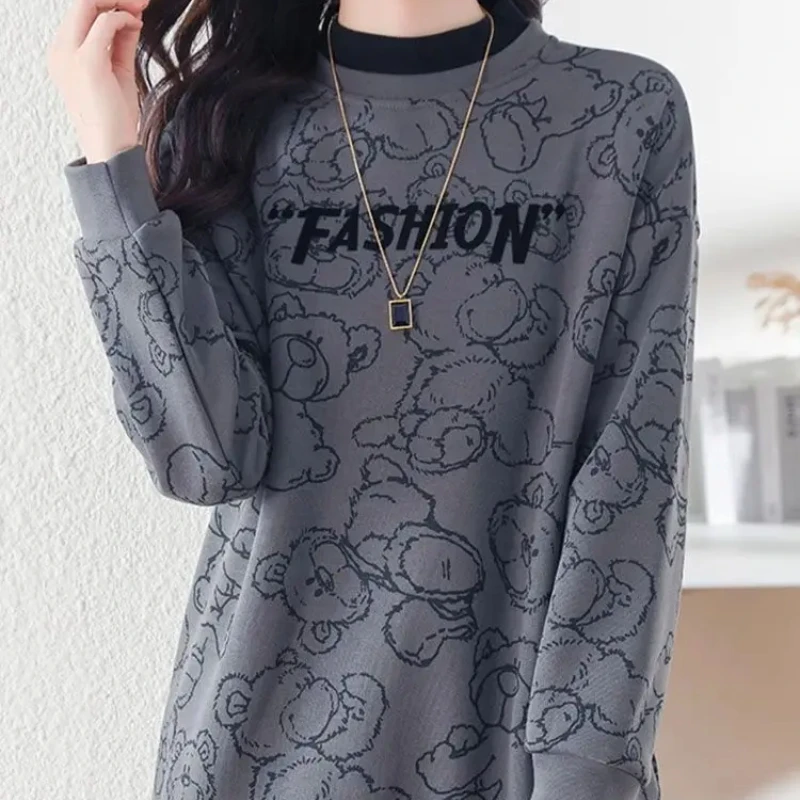 Warm Thick Autumn and Winter Woman Tops Graphic Cold Pullover Grey Korean Fashion E Coat Cheap New In M Xxl Sweatshirt for Women