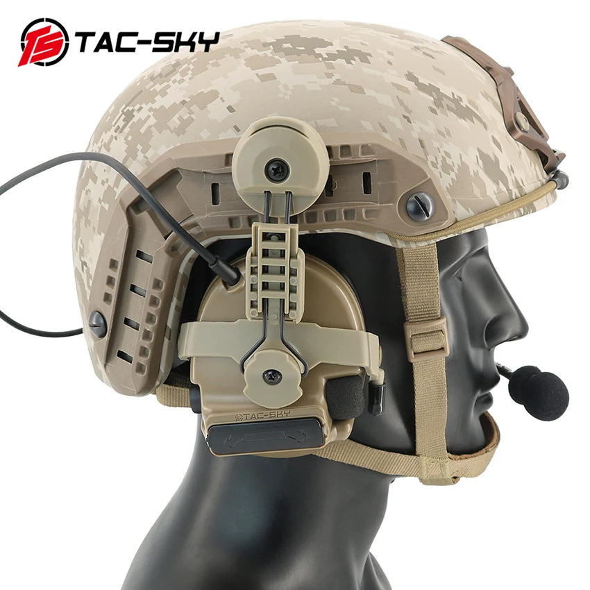 TAC-SKY C3 COMTA III auriculares casco táctico ARC Track soporte versión electrónica orejeras de tiro Walkie Talkie PTT auriculares