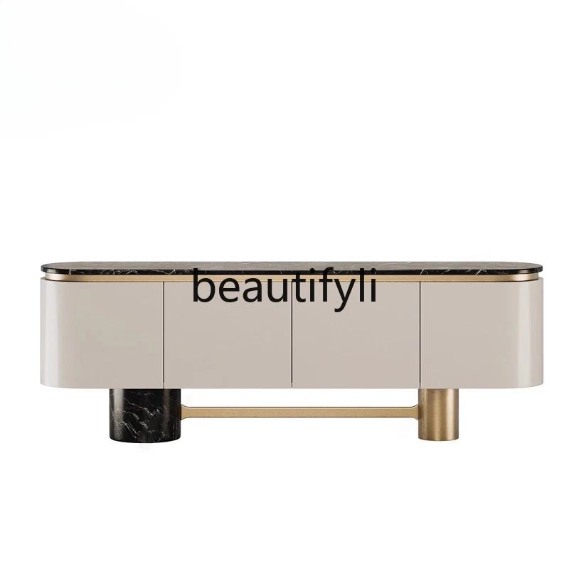 

Italian Minimalist Light Luxury Model Room Entryway Decorative Cabinet Villa Large Flat Living Room Dining Side Storage Console