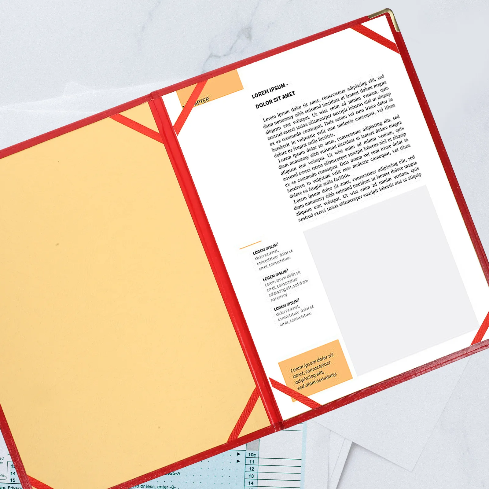 

Large Red Portfolio Folder for Office Business Interview Document Organizer with Card Holder and Note Space Professional File