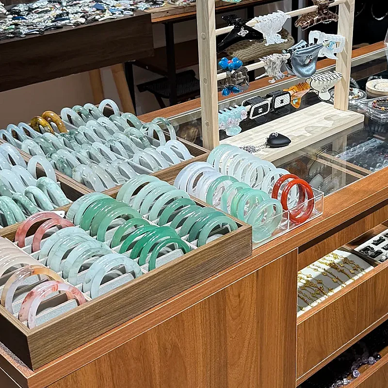 

20-Compartment Jade Bracelet Display Tray, Luxury Storage for Bangle Beads Chain, Shop Counter Organizer & Premium Eid Present