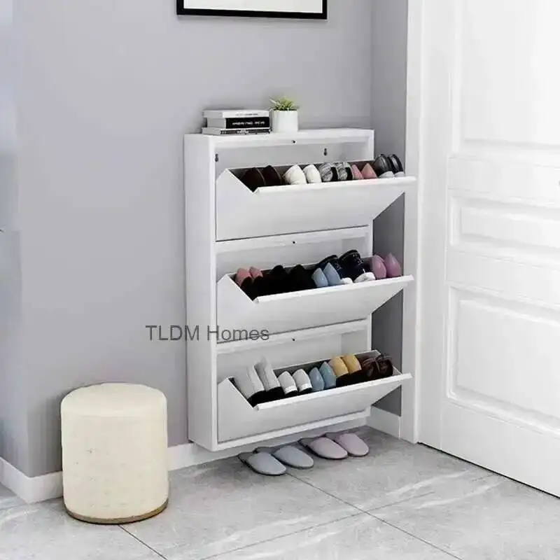 

Rack Aesthetic Modern Home Narrow Living Shoe Room Furniture Tilted Vertical Wooden Storage Hallway Shoe Cabinets k