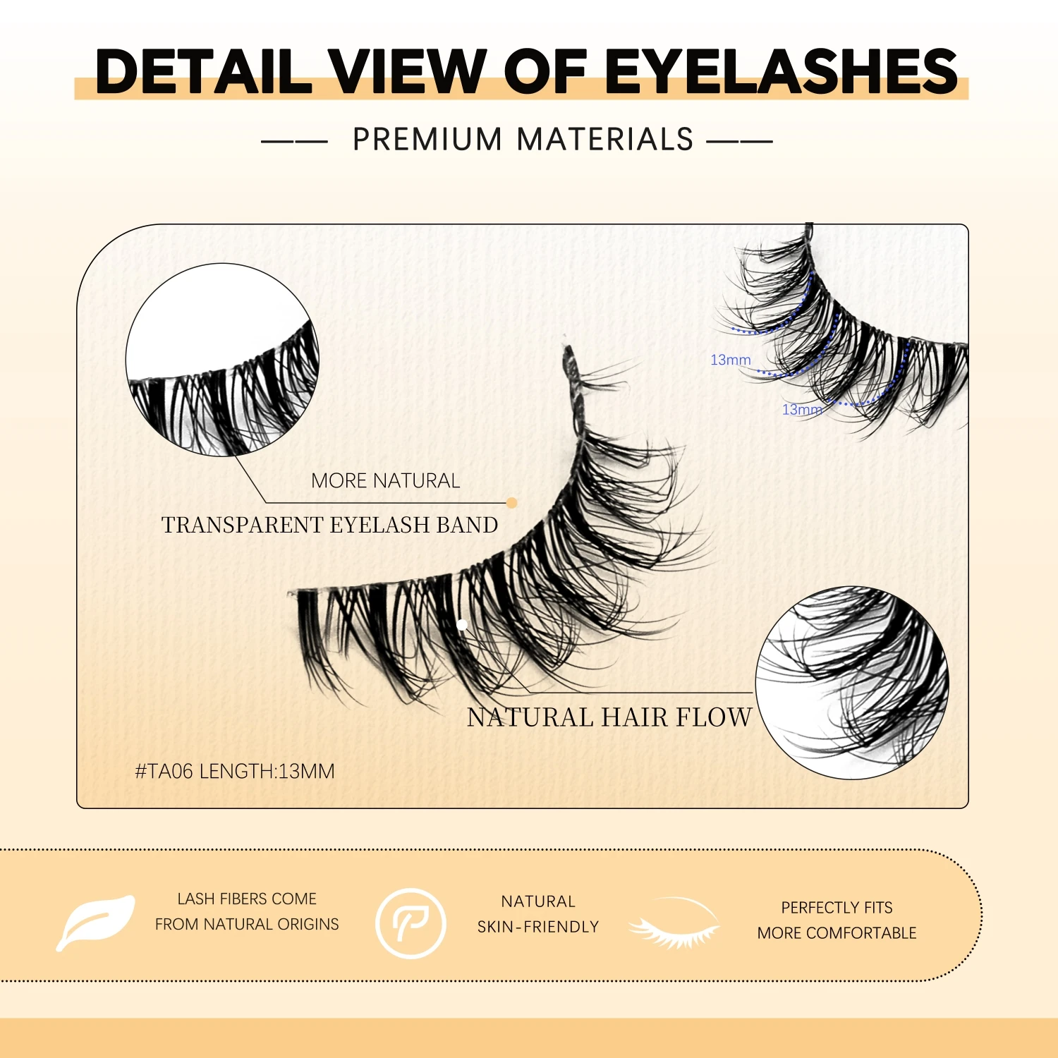 Veltrinay cils de renard cils vaporeux aspect naturel cils à bande claire moelleux Faux cils de vison bande faux cils naturels