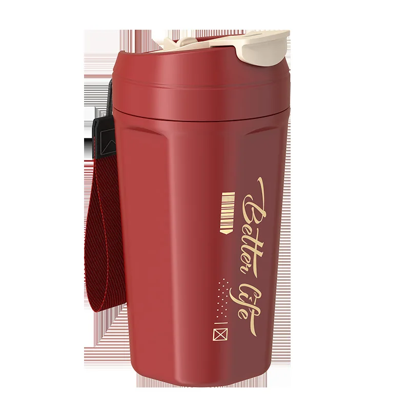 Xícara de café de aço inoxidável 304 com tampa, xícara de café com leite e chá, copo para beber isolado e resistente ao calor de parede dupla