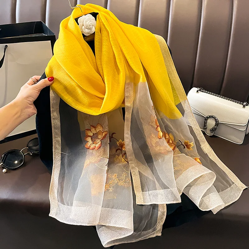 Brand Solid Silk wool scarf for Women Shawls Scarves Summer Lady Hijab Winter Fashion Warm Long Bandana Foulard Pashmina Poncho