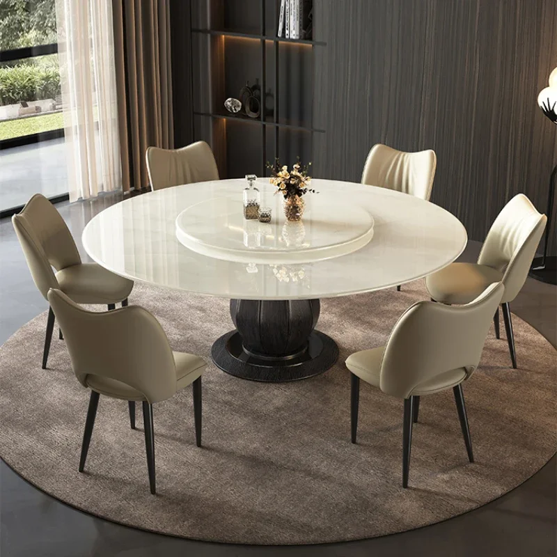 Chairs Living Room Marble Table Restaurant Breakfast Study Round Dining Marble Dinning Comedor Tables Sets Luxury YX50DT