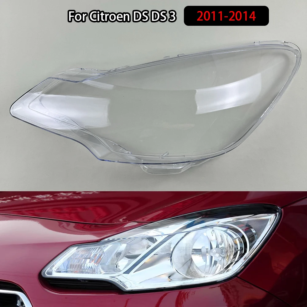 

For Citroen DS DS 3 2011-2014 Headlamp Transparent Lampshade Shell Masks Headlight Cover Lens Plexiglass