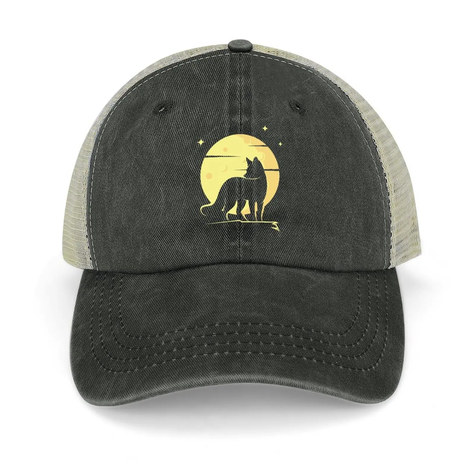 

Fox Silhouette with a Full Moon Baseball Cap hats for men hiking hat Snap Back Hat Girl Men's