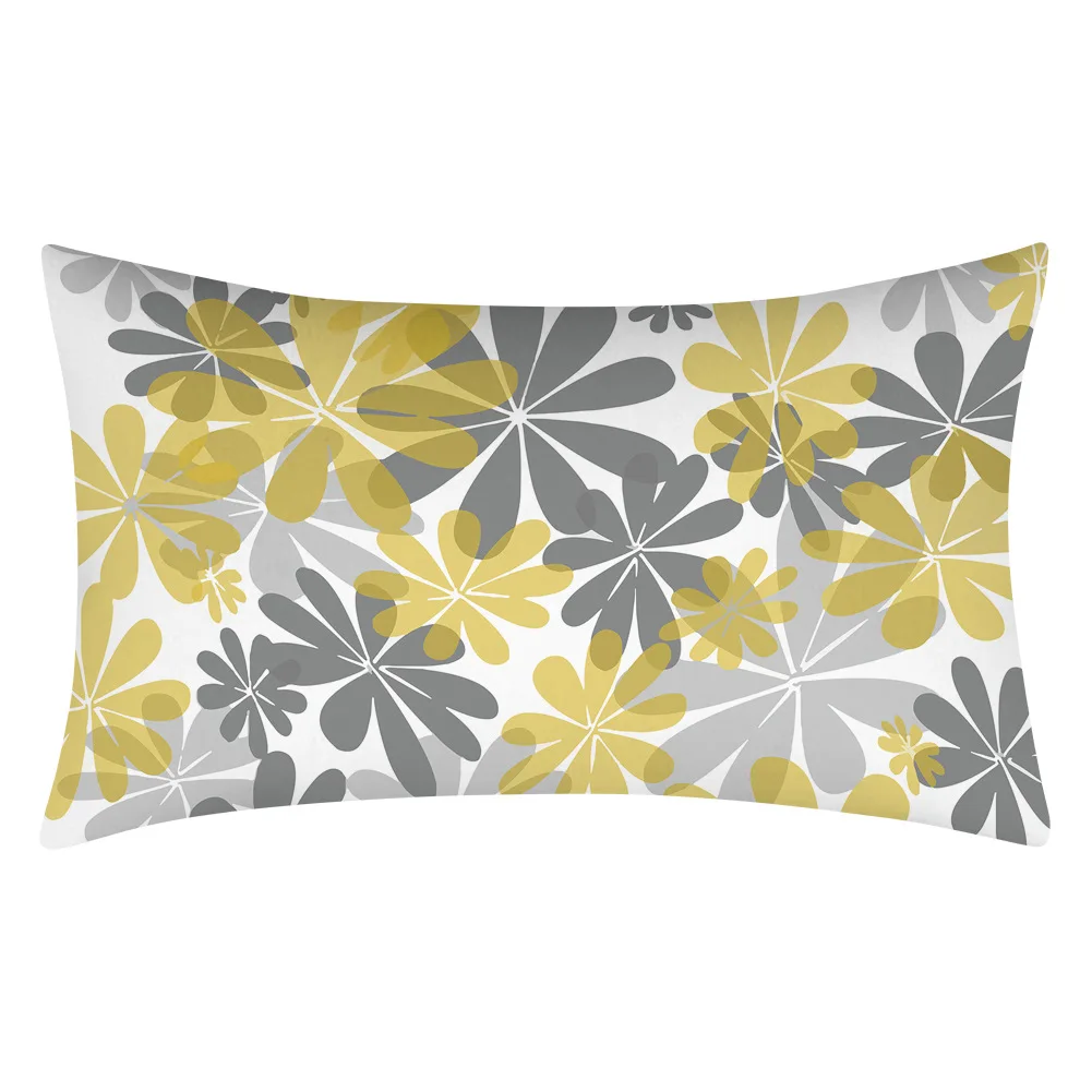 Daisy flower cushion 30x50 polyester pillow case Modern Bohemian sofa living room Car  cover Plant leaf