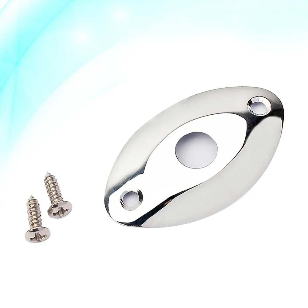 

Pickup Jack Socket Plate 1 4 Inch Oval Curved Nickel Plated Metal Guitar Bass Jack Plate Screws Included Replacement Accessory