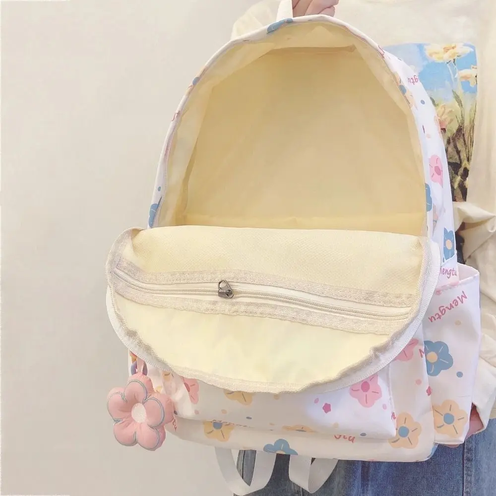 Cartoon Print Shoulder Backpack Lightweight Large Capacity Travel Laptop Rucksack Polyester Wear-resistant Student School bag