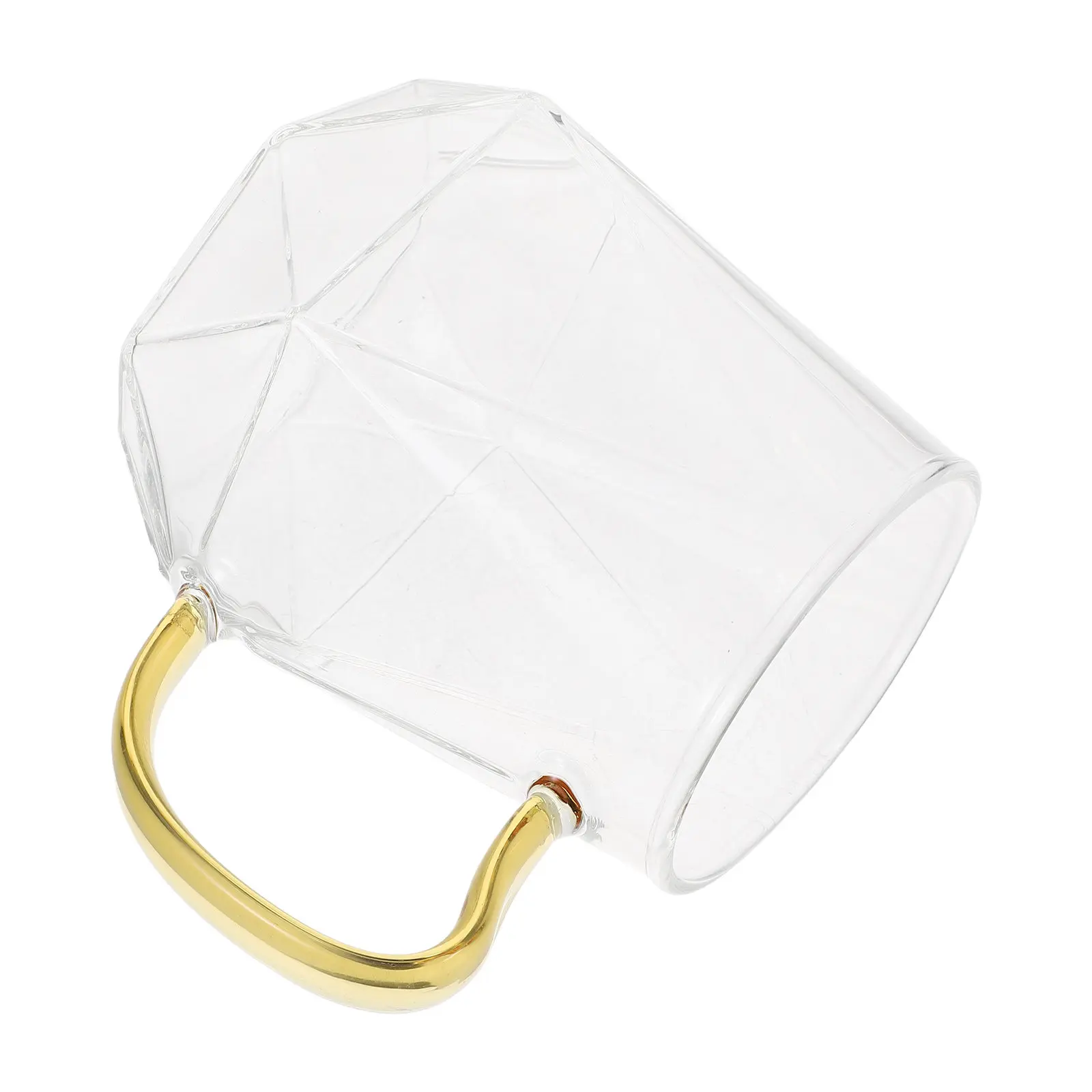Diamond Shaped Glass Mug Clear 300Ml High Borosilicate Heat Resistant Coffee Cup Latte Espresso Tea Cup Diamond Drinking Mug