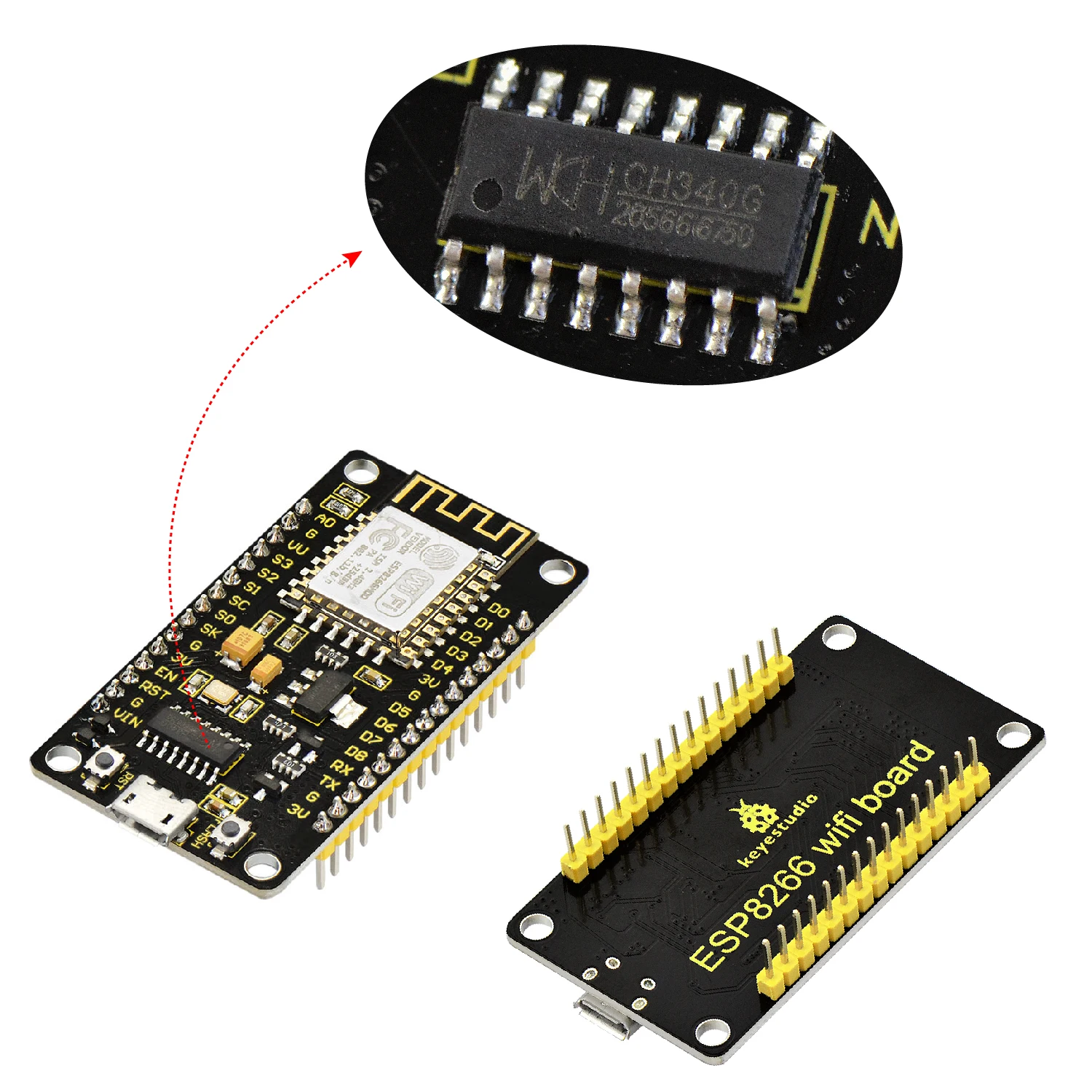Keyestudio ESP8266 WiFi Board Development Board Based On ESP8266-12FWIFI Module Developed By Ai-Thinker For Arduino ESP8266
