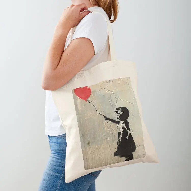 

Banksy Red Heart Balloon Tote Bag personalized tote bag Gift bags Canvas shoulder bag shopper bags