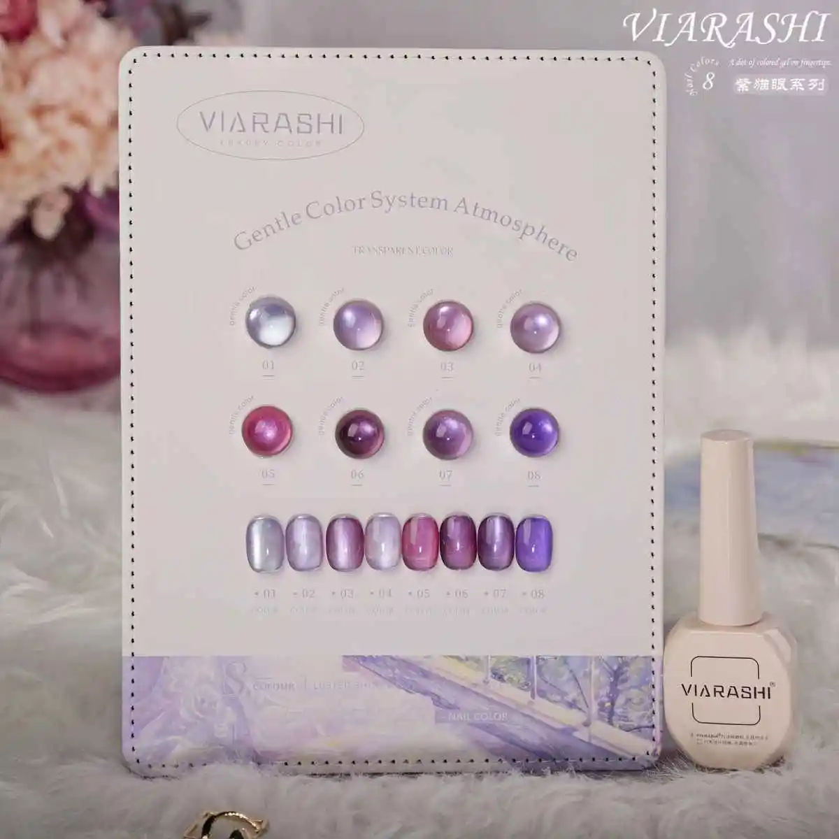 8 قطعة 15 مللي الأرجواني القط العين جيل للأظافر مجموعة طلاء أظافر شبه دائم مسمار الفن تمرغ قبالة UV LED لتقوم بها بنفسك هلام الورنيش للتقليم #4