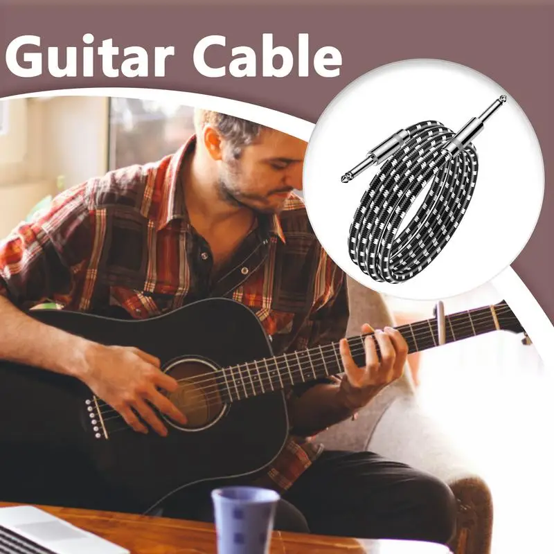 

Guitar Cable 10 Ft Bass Amp Cable Straight Connector Professional Shielded Wire For Keyboard