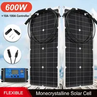 300W 600W Solar Panel Kit 18V Flexible Solar Cell with 100A Controller Power Bank For Home Phone Car RV Camping Battery Charger