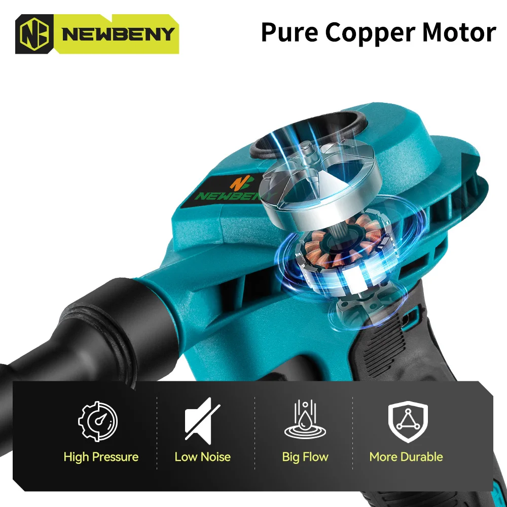 NEWBENY 2 IN 1 Cordless Air Dust Machine Rechargeable Vacuum Clean Inflator Computer Cleaning Power Tool For Makita Battery Pin