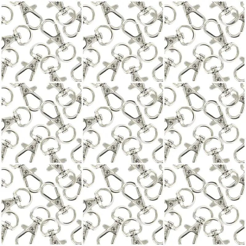 9Pack X(30pcs Swivel Carabiners Keychain Silver Color)