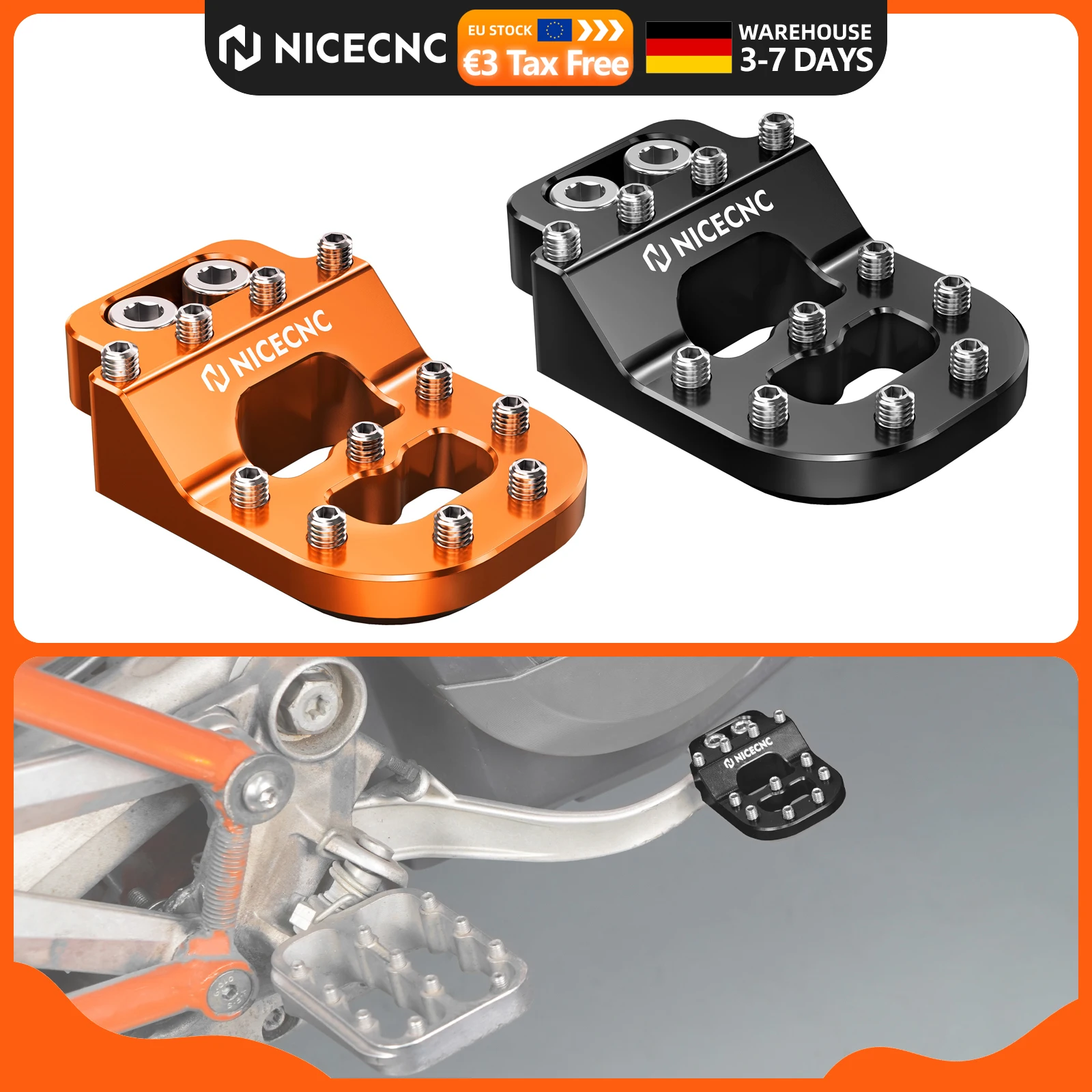 Motorrad-Bremspedalverlängerung für Husqvarna KTM 690 Enduro R 08-24, 690 SMC R 12-24, 790 Adventure/R 2019-2024, 890 Adventure/R 2020-2024, 1290 Super Adventure/R/S/T 2015-2024, 990, 950 Adventure