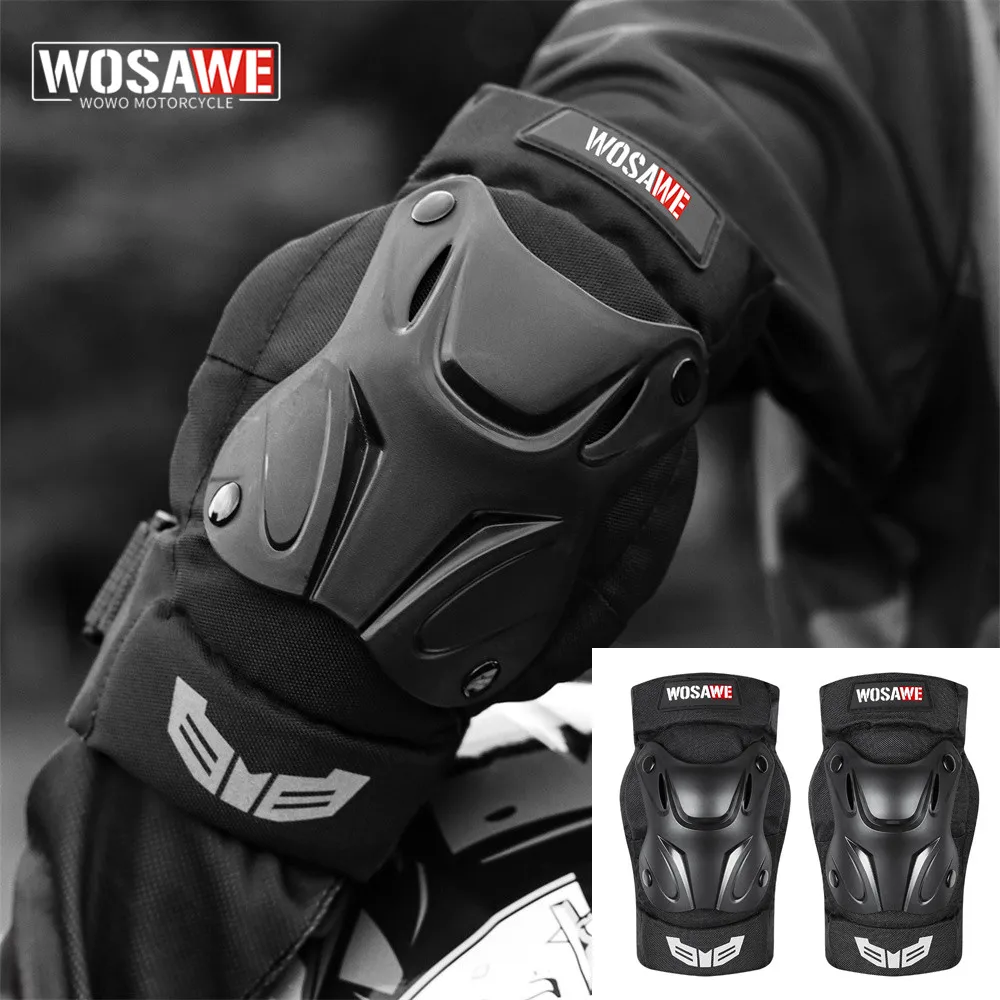 

WOSAWE Motorcycle Knee Elbow Pads Black Adjustable Knee Pads Protector Armor for Motocross Racing Mountain Biking