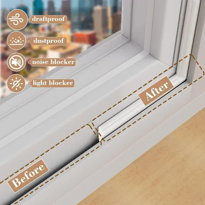 5M-20M Acoustic Insulation Foam Window Weather Seal Strip for Sliding Door Windows Windproof Soundproof Cotton Seal Gap Filler