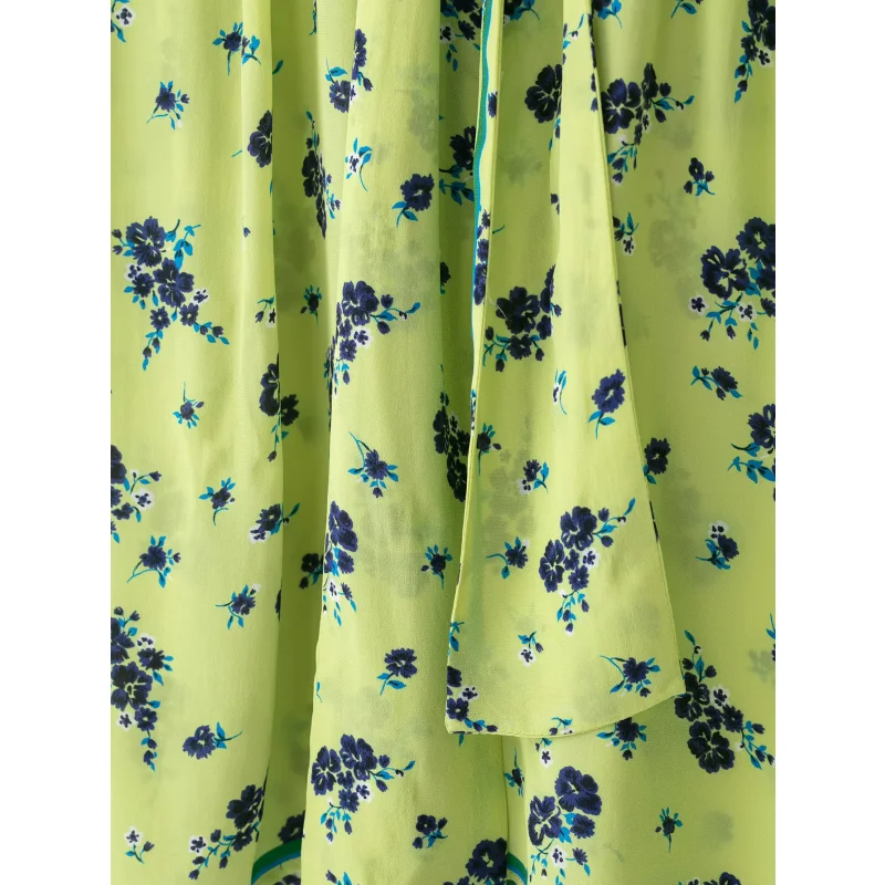 2026 Herbst Neue Damenbluse Vintage Blumendruck Schleifenknoten am Hals Lange Puffärmel Kontrastrand Lose Blusen Alltags- und Büro-Oberteile – Detail 8
