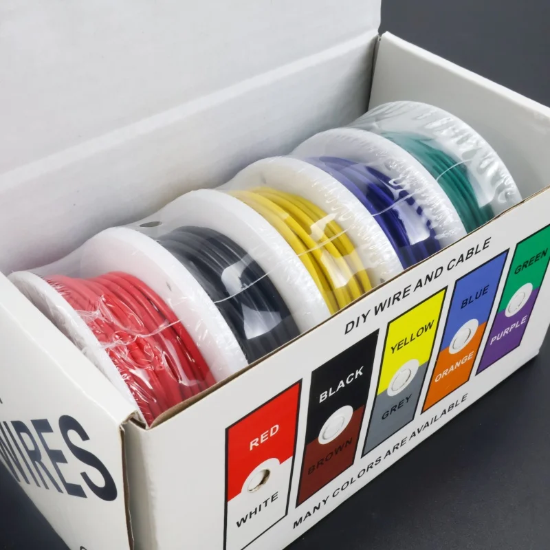 22AWG 5 цветов DIY провод силиконовый луженый медный электронный провод, проволочный кабель