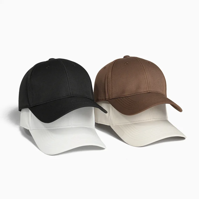 Hard-brimmed baseball cap, casual outdoor Korean-style duckbill cap for men, European and American style, solid color