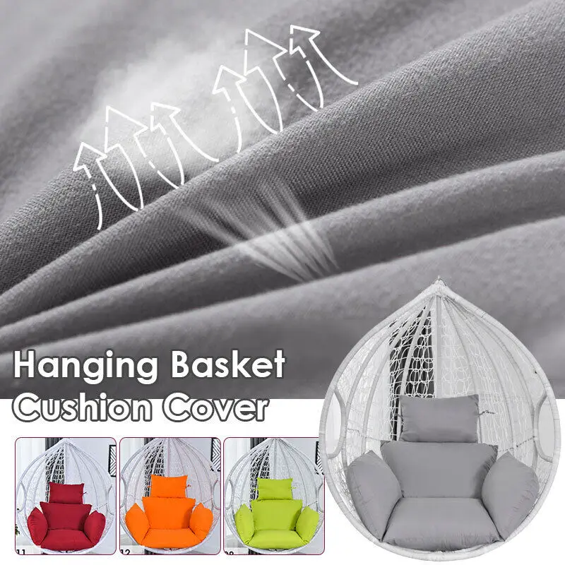 Swing Egg Chair Mat Cushion Cover Outdoor Patio Hanging Seat Home Decor Garden Lounger Cushion Cover (No Filling)