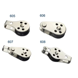 5 Pieces 316 Stainless Steel Pulley 45mm Blocks Rope Marine Hardware For Kayak Canoe Boat Anchor Trolley Kit 2mm To 8mm Rope