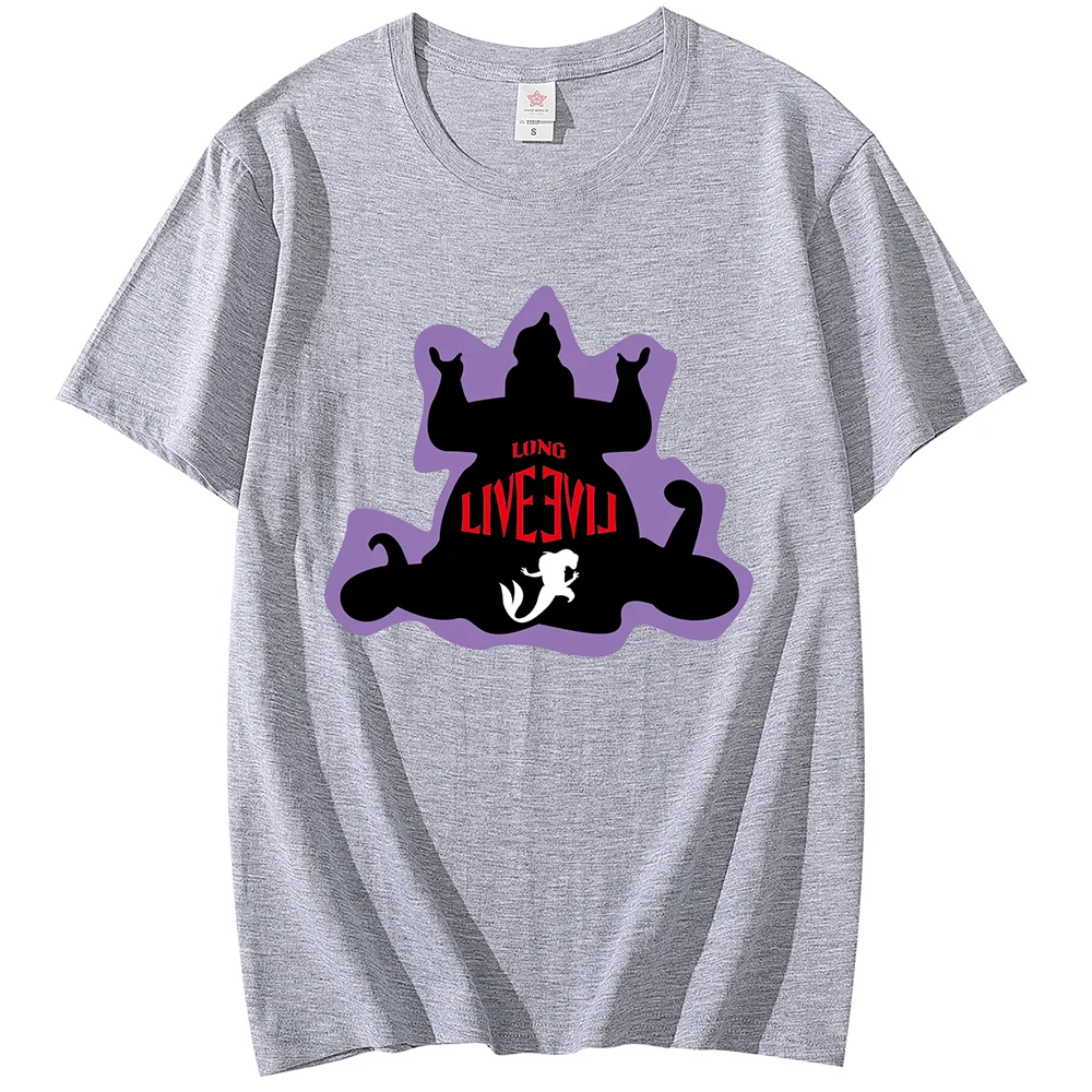 Disney The Little Mermaid Ursula print T-shirt Leisure Sports Street Harajuku Couple Student T-shirt