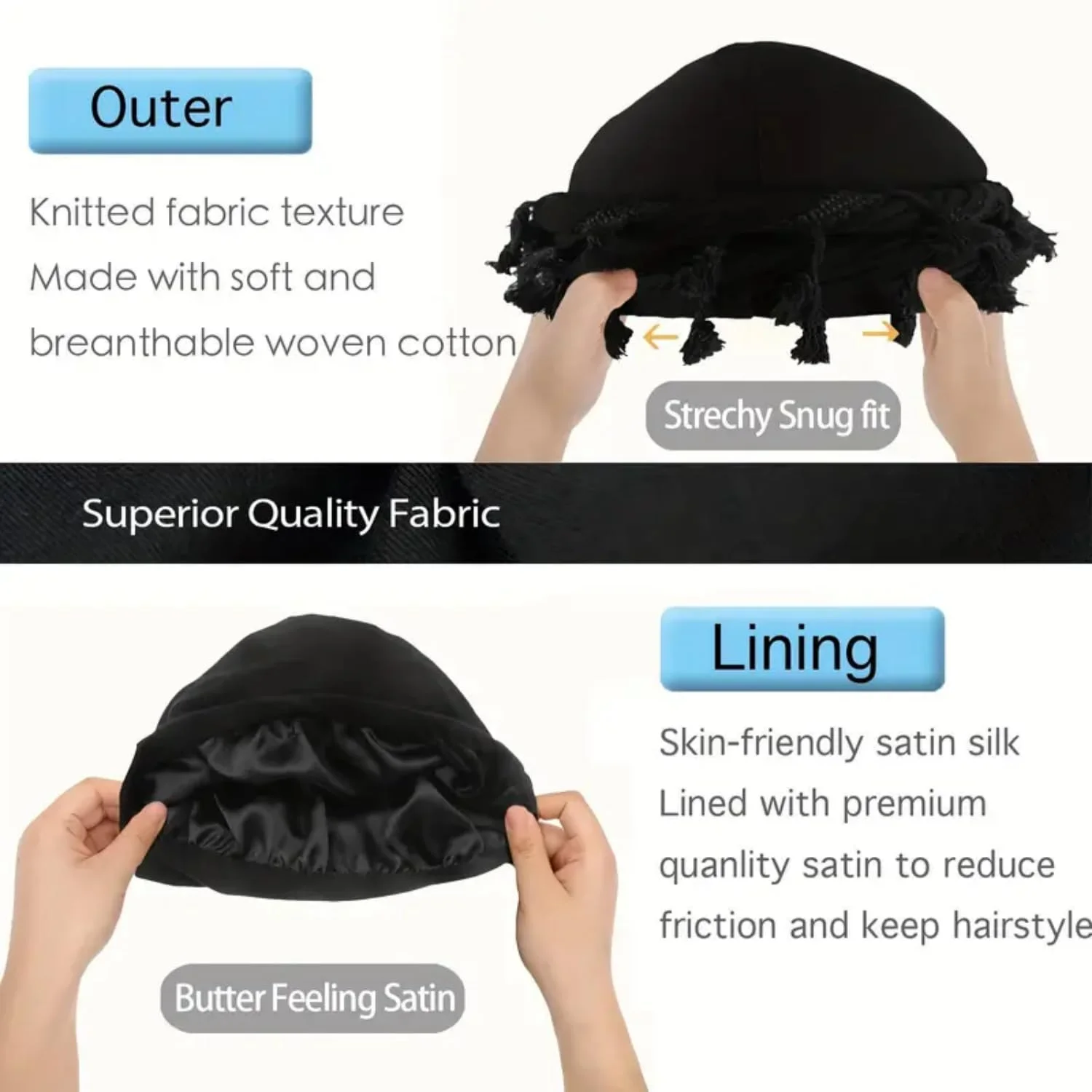 الخريف الشتاء عمامة للرجال الشارع خمر تويست أشرطة رأس Durag الساتان اصطف هالة عمامة للنساء مشروط وشاح من الساتان التعادل